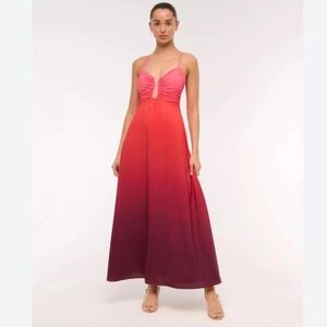 Abercrombie & Fitch Pink to Burgundy Ombre Maxi Dress